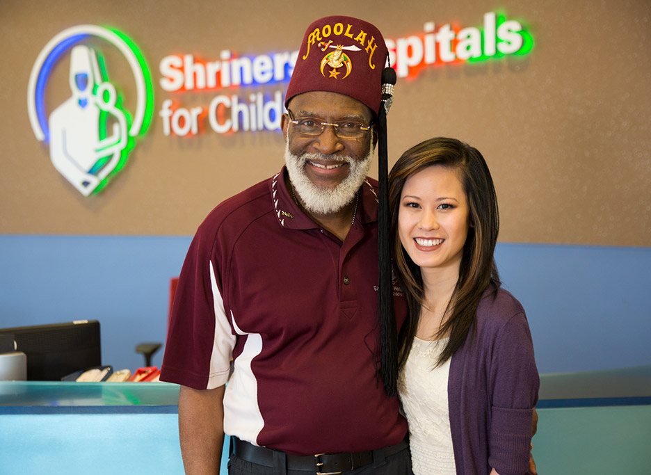 Shriner and female patient